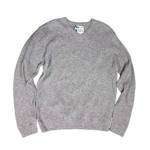 Gap Men's Sweater vintage XL beige Long Sleeve V Neck rib Knit Pullover y2k wool